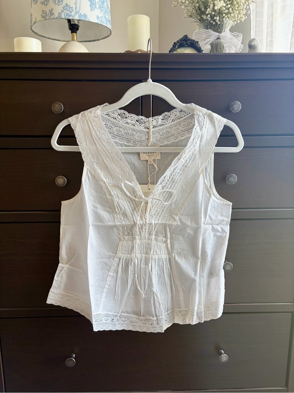 Sezane White Anni Blouse NWT